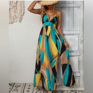 Maxi Dress Sun Dress Multicolor